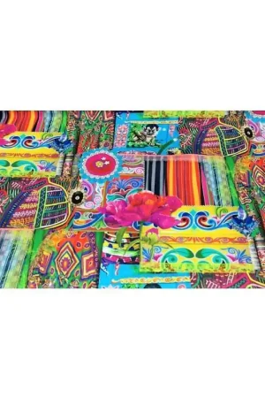 50 cm Tessuto panama in cotone stampato digitale per tappezzeria con animali e fiori alto 140 cm Promozione Esclusiva