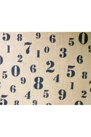 Miglior Prezzo 50 cm Tessuto Tela juta canapa fondo grezzo naturale stampato numeri neri alta 140 cm