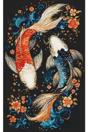 Subito Disponibile kit ricamo a punto croce - Pesci magici - Luca-S