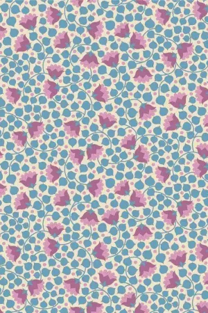 Tilda Wallflower Bellflower Blue, Tessuto Blu Campanule Popolare