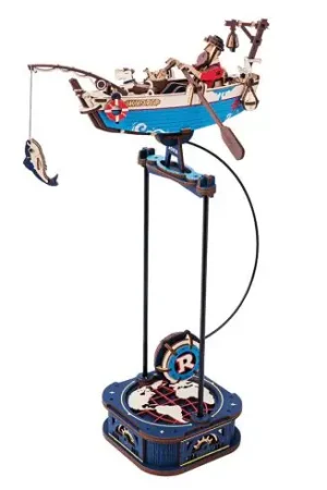 Puzzle in legno 3D - barca da pesca - ROKR Spedizione Gratuita