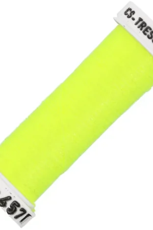 Fil à broder métallisé tressé 4 - Au ver à soie - broderie - Jaune fluo 457F x10m Ordina Subito