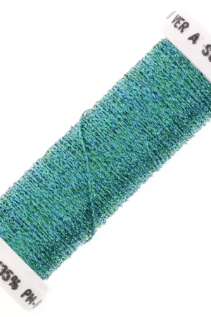 Reso Gratuito Fil à broder métallisé tressé 4 Au ver à soie pour broderie Bleu - vert (608) x10m