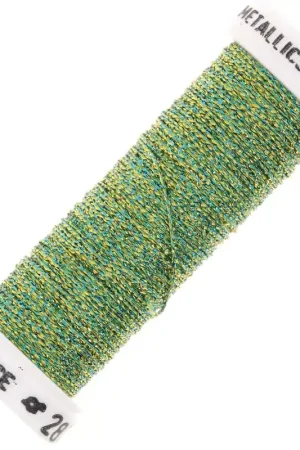 Più Venduto Fil à broder métallisé tressé 4 Au ver à soie - Vert anis Turquoise (2829) x10m