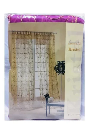 Occasione Coppie tende a pannello confezionate con asole velo organza ricamata kristel larghezza 140x290 altezza centimetri linea oro