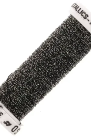 Ultima Occasione Fil à broder métallisé tressé 4 Au ver à soie - Gris anthracite Rose (050) x10m