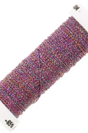 Fil à broder métallisé tressé 4 Au ver à soie - Fuchsia Turquoise (042) x10m Bestseller