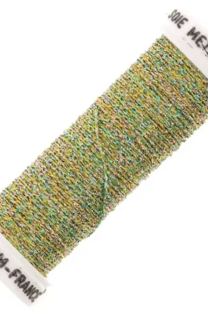 Fil à broder métallisé tressé 4 Au ver à soie - Vert clair Turquoise (045) x10m Acquista Ora