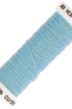 Fil à broder métallisé tressé 4 Au ver à soie pour broderie - Bleu (049) x10m Super Prezzo