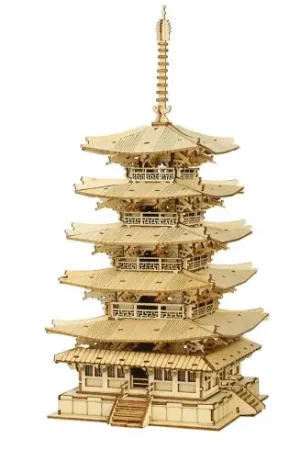 Puzzle in legno 3D - Pagoda a cinque piani - ROKR Bestseller