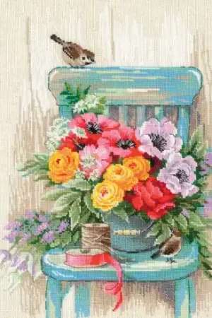 Vendita Finale kit ricamo a punto croce - Fiori da giardino - Riolis