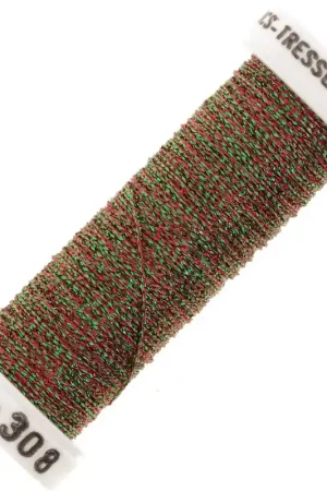 Fil à broder métallisé tressé 4 Au ver à soie - broderie - Vert Rouge (308) x10m Direttamente Dal Produttore