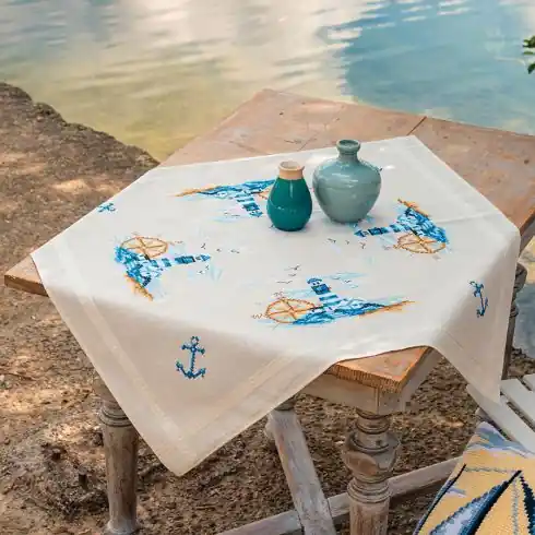 Novità Kit tovaglia da ricamo - Marina - Vervaco