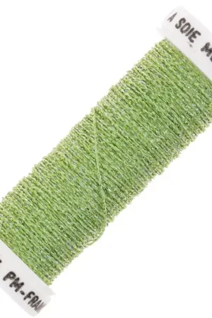 Ultimissimo Modello Fil à broder métallisé tressé 4 Au ver à soie - Vert clair irisé (3625) x10m
