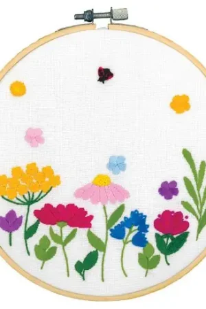 Ultima Occasione Kit per ricamo a tamburo - Fiori di estate - Vervaco