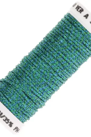 Fil à broder métallisé tressé 16 Au ver à soie pour broderie Bleu - vert (608)x10m Compra Adesso