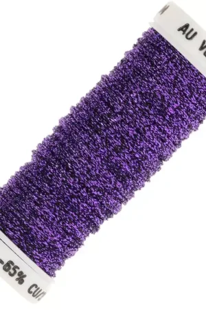 Fil à broder métallisé tressé 16 Au ver à soie pour broderie Violet foncé 026 x10m Spedito Oggi