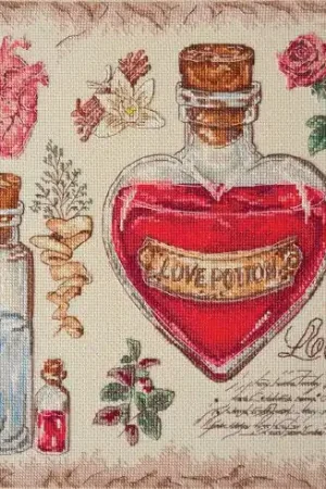 kit ricamo a punto croce - Pozione d'amore - Abris Art Offerta Del Giorno