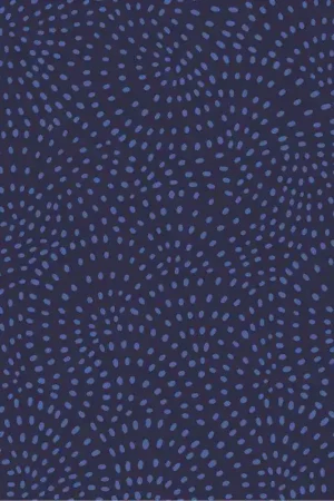 Reso Gratuito Tessuto per Retro Blu Indaco con motivo a onde di piccoli semi blu - Twist Wide Indigo