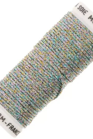 Fil à broder métallisé tressé 16 Au ver à soie pour broderie Multicolore 041 x10m Solo Oggi