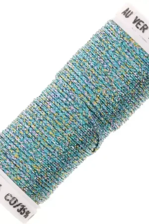 Fil à broder métallisé tressé 16 Au ver à soie -broderie - Turquoise doré 044 x10m Compra Online