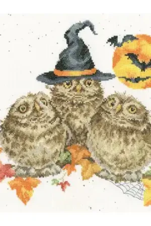 Prezzo Conveniente kit ricamo a punto croce - Happy Owl-o-ween - Bothy Threads
