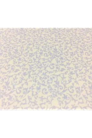 Di Tendenza Millerighe Puro Cotone disegno fondo bianco casmer arabesco rosa e celeste alto cm 150