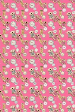 Easter Patchwork, Stoffa Spolette e Bottoni su Tessuto Ciclamino Super Prezzo