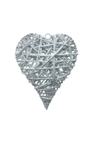 Cuore Shabby in Legno Bianco – 32 × 35 cm Professionale