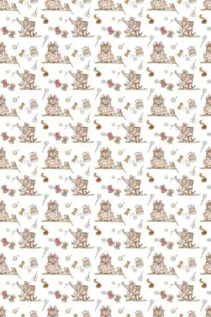 Easter Patchwork, Stoffa Topine Sarte su Tessuto Bianco con accessori Merceria Esclusivo