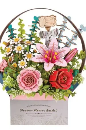 Puzzle in legno 3D - Paniere di fiori - ROWOOD Più Venduto