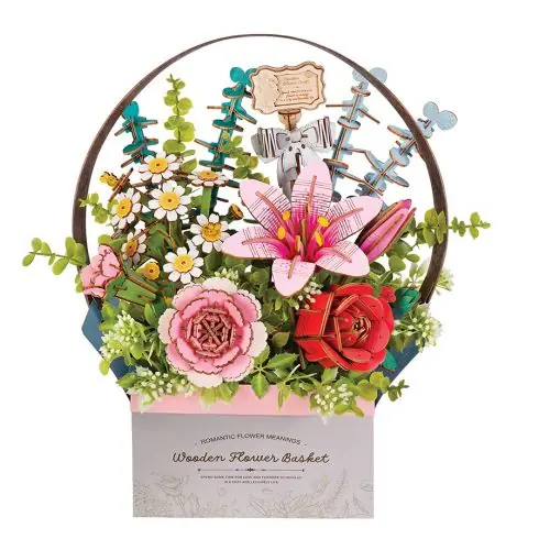 Puzzle in legno 3D - Paniere di fiori - ROWOOD Più Venduto