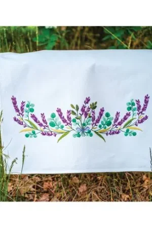 Sconto Kit per ricamare un canovaccio da cucina - Lavanda - Vervaco