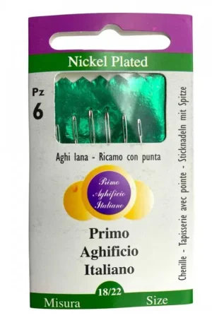 Aghi Lana Ricamo con Punta Misura 18/22 Set 6 Pezzi Reso Gratuito