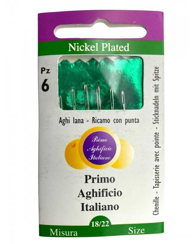 Aghi Lana Ricamo con Punta Misura 18/22 Set 6 Pezzi Reso Gratuito