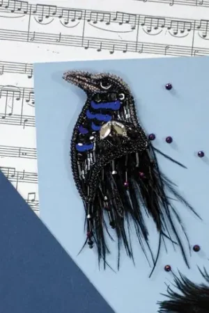 Popolare Kit di ricamo con perline - corvo - Abris Art