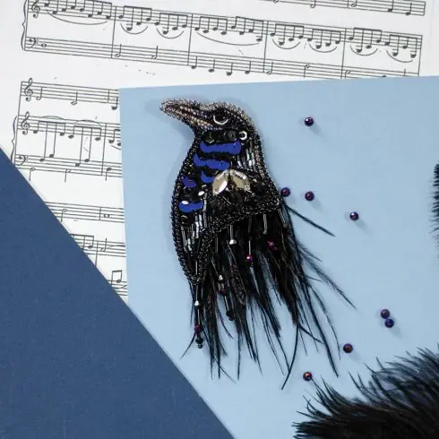 Popolare Kit di ricamo con perline - corvo - Abris Art