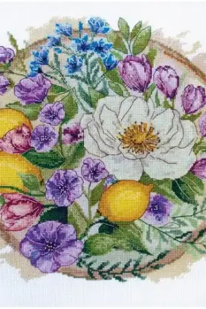 kit ricamo a punto croce - Momento floreale - Abris Art Compra Online