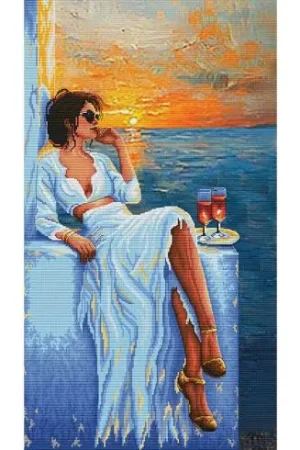 kit ricamo a punto croce - Serata in riva al mare - Nova Sloboda Novità