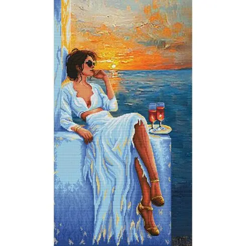kit ricamo a punto croce - Serata in riva al mare - Nova Sloboda Novità