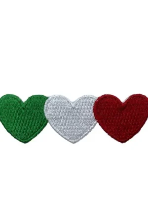Consegna Rapida Applicazione Termoadesiva Cuori Italia 6,5 × 2 cm