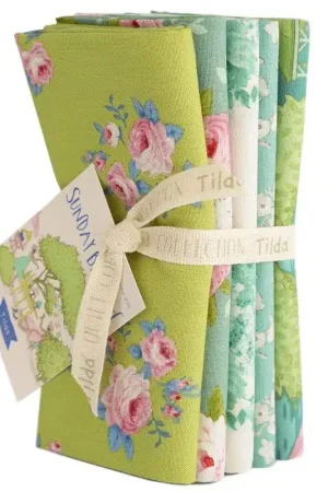 Vendita Finale Tilda Sunday Brunch, 5 Fat Quarter Lime/Teal