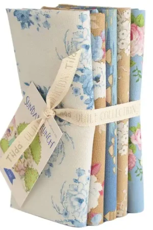 Tilda Sunday Brunch, 5 Fat Quarter Blue/Sand Reso Gratuito