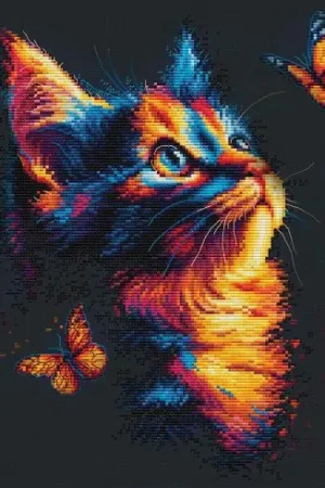 kit ricamo a punto croce - Il fascino delle farfalle - Luca-S Bestseller