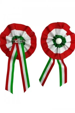 Super Prezzo Coccarda Tricolore 8 cm Spilla Posteriore