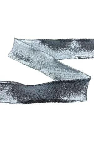 Saldi Nastro Argento Spiralato Lurex Lamè Altezza 25 mm
