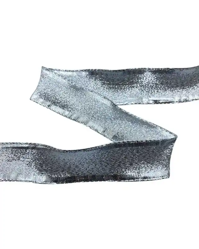 Saldi Nastro Argento Spiralato Lurex Lamè Altezza 25 mm