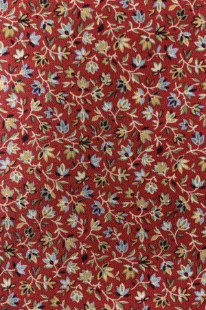 Professionale Windham Fabrics, Small Leaves Red, collezione Tara di Nancy Gere, Tessuto rosso con piccole foglie