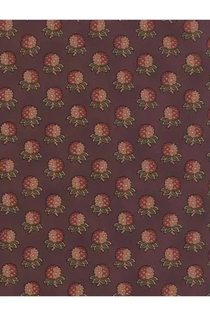 Compra Online Moda Fabrics, Auntie's Fichu, Alice's Scrapbag Collection, di Barbara Brackman- Tessuto Blu con bacche mauve