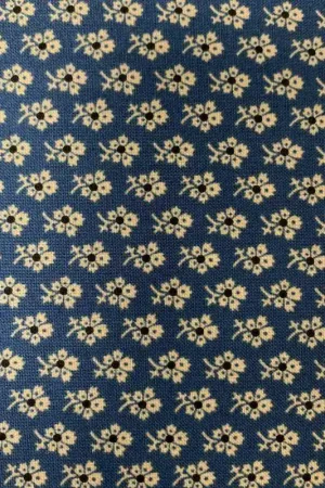 Prezzo Basso Marcus Fabrics, North Hampton Collection, di Paula Barnes- Tessuto Azzurro con piccoli fiori beige